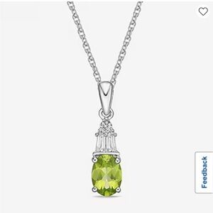 Genuine Peridot & Lab-Created White Sapphire Sterling Silver Pendant Necklace
